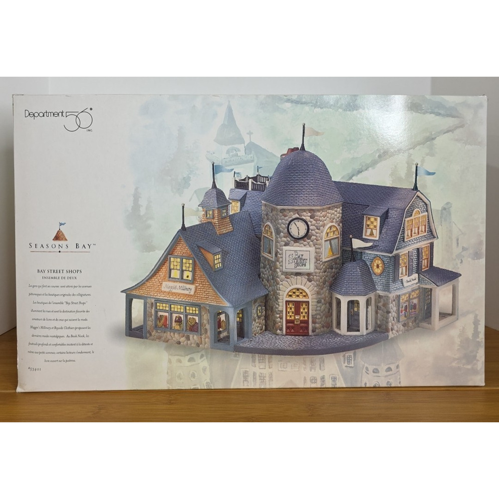 Dept 56 Seasons Bay Bay Street Shops Set of 2 Buildings #53401 NIB